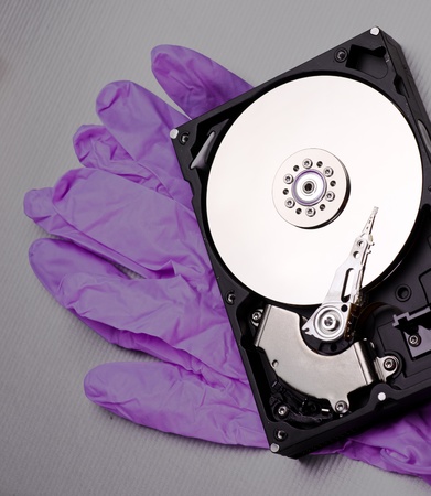 a hard disk cylinder, macroの写真素材