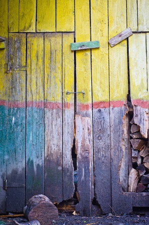 Old grungy wooden door textureの写真素材