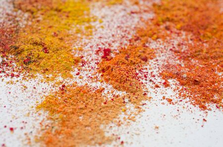 colored powder on whiteの写真素材