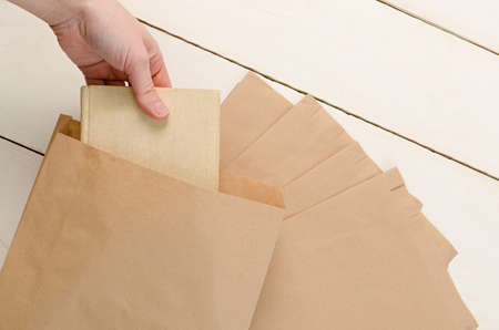 Brown paper bagの写真素材