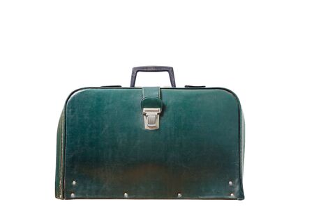 old green suitcaseの写真素材