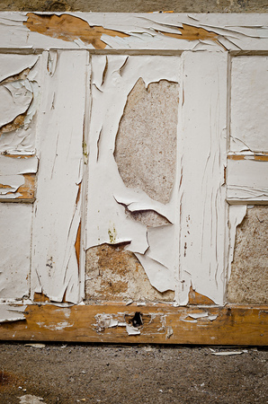 a texture of old painted wooden deskの写真素材