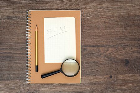 find job concept, the word JOB is magnified.の写真素材