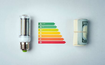 LED is energy saving lamp for save money. Eco conceptの写真素材