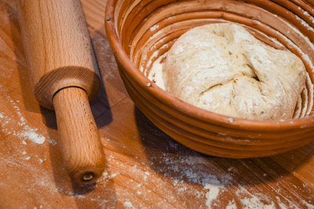 Making dough on table