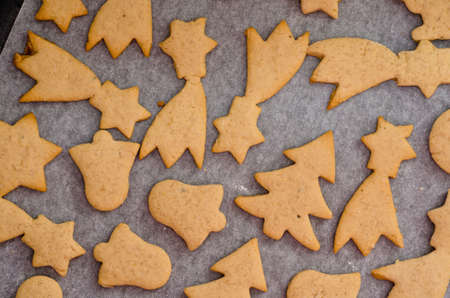 Making homemade gingerbread for christmasの写真素材