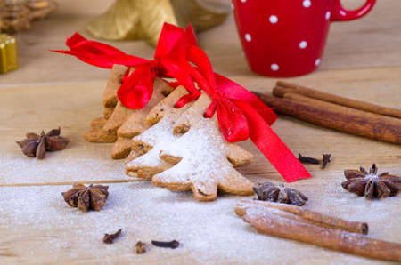 Gingerbread and christmas cookiesの写真素材