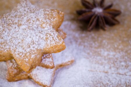 Gingerbread and christmas cookiesの写真素材