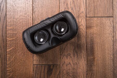 Virtual Reality glasses with smartphone, on dark background. vrの写真素材