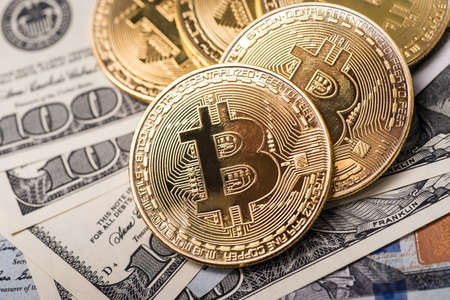 Bitcoin concept coinの写真素材