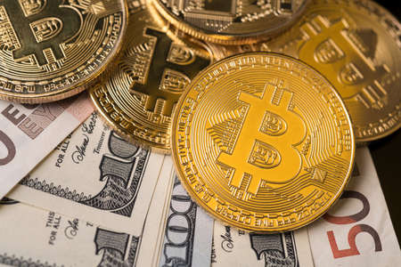 Bitcoin concept coinの写真素材