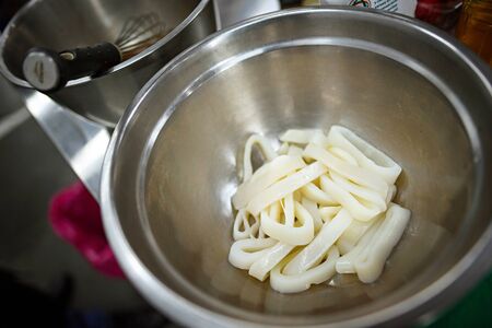Raw squid ringsの写真素材