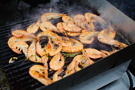 delicious grilled shrimpの写真素材