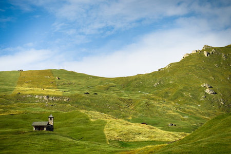 church in the Dolomitesの写真素材