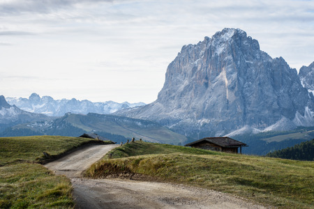 valley in the dolomites alpsの写真素材