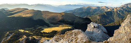 Alps Mountain panorama in Dolomiti Alpsの写真素材