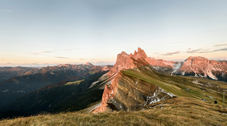 Amazing views in the Dolomites mountains.の写真素材