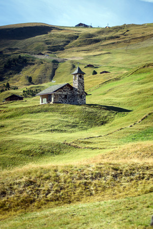 church in the Dolomitesの写真素材
