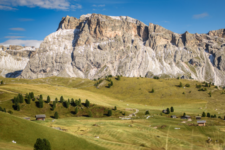 valley in the dolomites alpsの写真素材