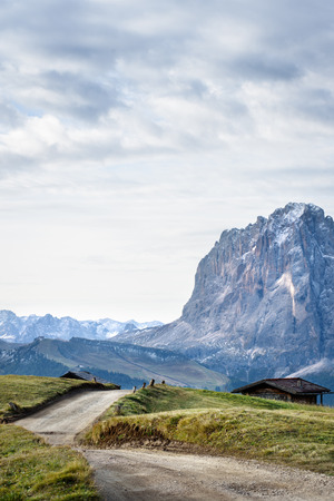 valley in the dolomites alpsの写真素材