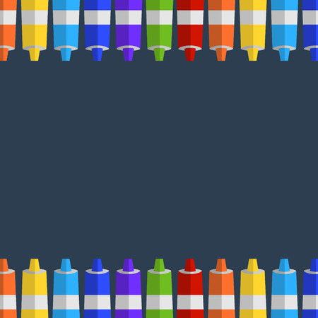Vector background and border from tubes of paint. Place for your text.のイラスト素材