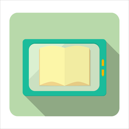 vector icon e-book, a tablet, an open book in flat design with long shadowのイラスト素材