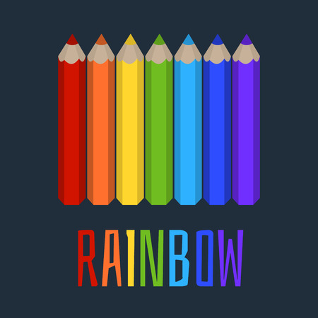 Vector set of colored pencils, the rainbow of colored pencilsのイラスト素材