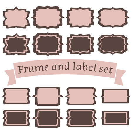 vector set of frames and labels. vignette with space for your text.のイラスト素材