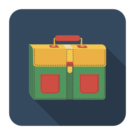 vector icon school bag flat, long shadowのイラスト素材