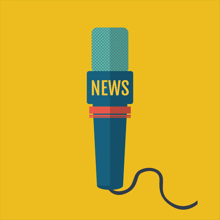 vector illustration of a flat or a microphone icon journalist news channelのイラスト素材
