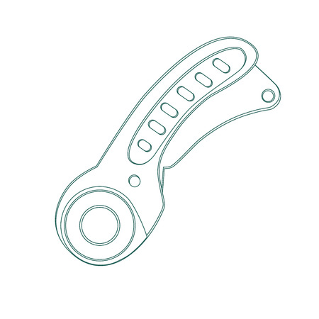 vector object - circular cutter, cutter for patchwork, knife for fabric and paperのイラスト素材