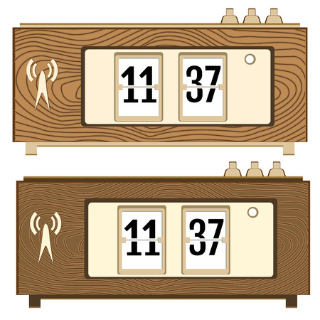illustration of wooden flip clocksのイラスト素材