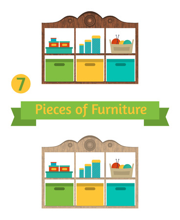 vector object Vintage wall shelf with thingsのイラスト素材