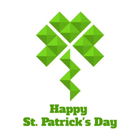 Vector greeting card for St. Patrick. Leaf clover of triangles.のイラスト素材