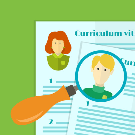 vector illustration of human resources the choice of candidate for the job curriculum vitae stackのイラスト素材