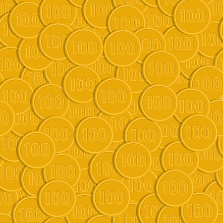 Vector seamless pattern of gold coinsのイラスト素材