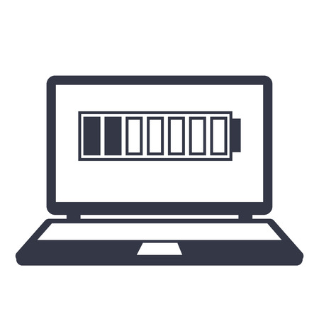 Vector icon low battery on the laptop monitorのイラスト素材