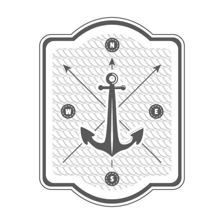 vintage nautical label, icon and design elementのイラスト素材