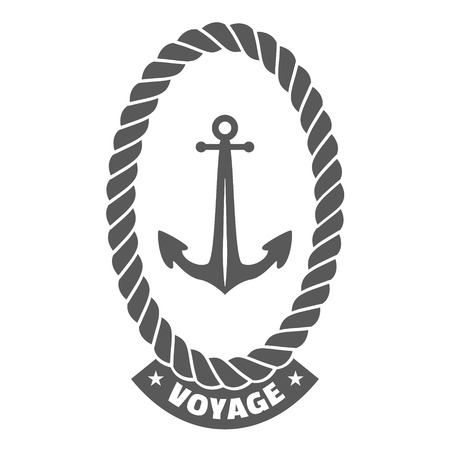 vintage nautical label, icon and design elementのイラスト素材
