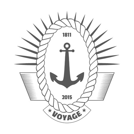 vintage nautical label, icon and design elementのイラスト素材