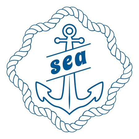 vintage nautical label, icon and design elementのイラスト素材