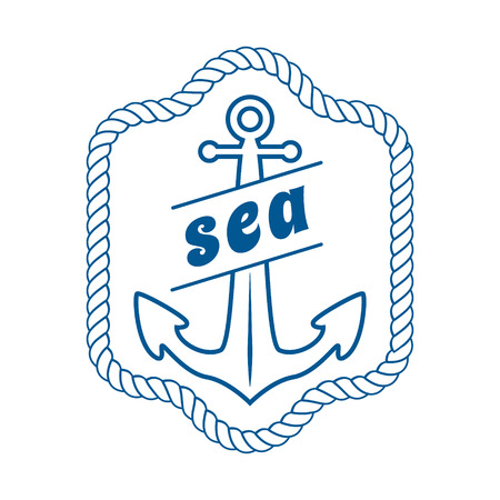 vintage nautical label, icon and design elementのイラスト素材