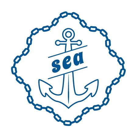 vintage nautical label, icon and design elementのイラスト素材