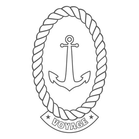 vintage nautical label, icon and design elementのイラスト素材