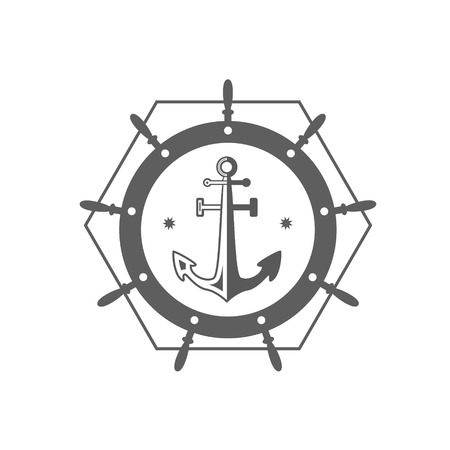 vintage nautical label icon and design elementのイラスト素材