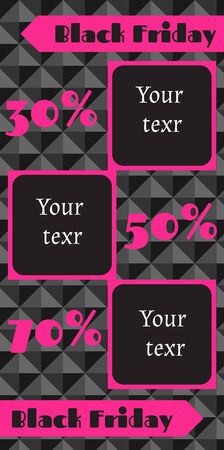 Black Friday Vector advertising vertical banner Black Fridayのイラスト素材