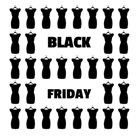 Little black dress. Black Friday banner vector.のイラスト素材