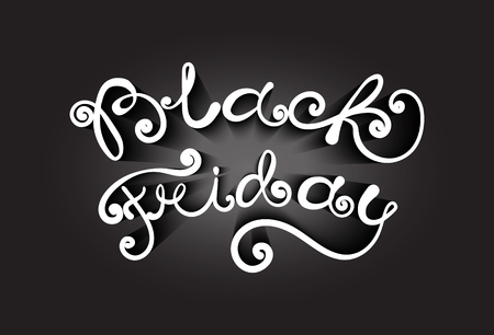Black Friday. vector Vintage design poster template. Vector lettering Black Friday. Creative lettering. Trendy. Black Friday Sale Calligraphic Designのイラスト素材
