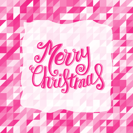 Vector Merry Christmas card with Christmas lettering, handmade calligraphyのイラスト素材