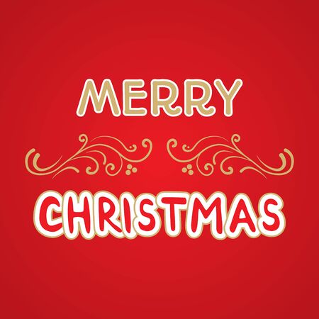 Vector Merry Christmas card with Christmas lettering, handmade calligraphyのイラスト素材